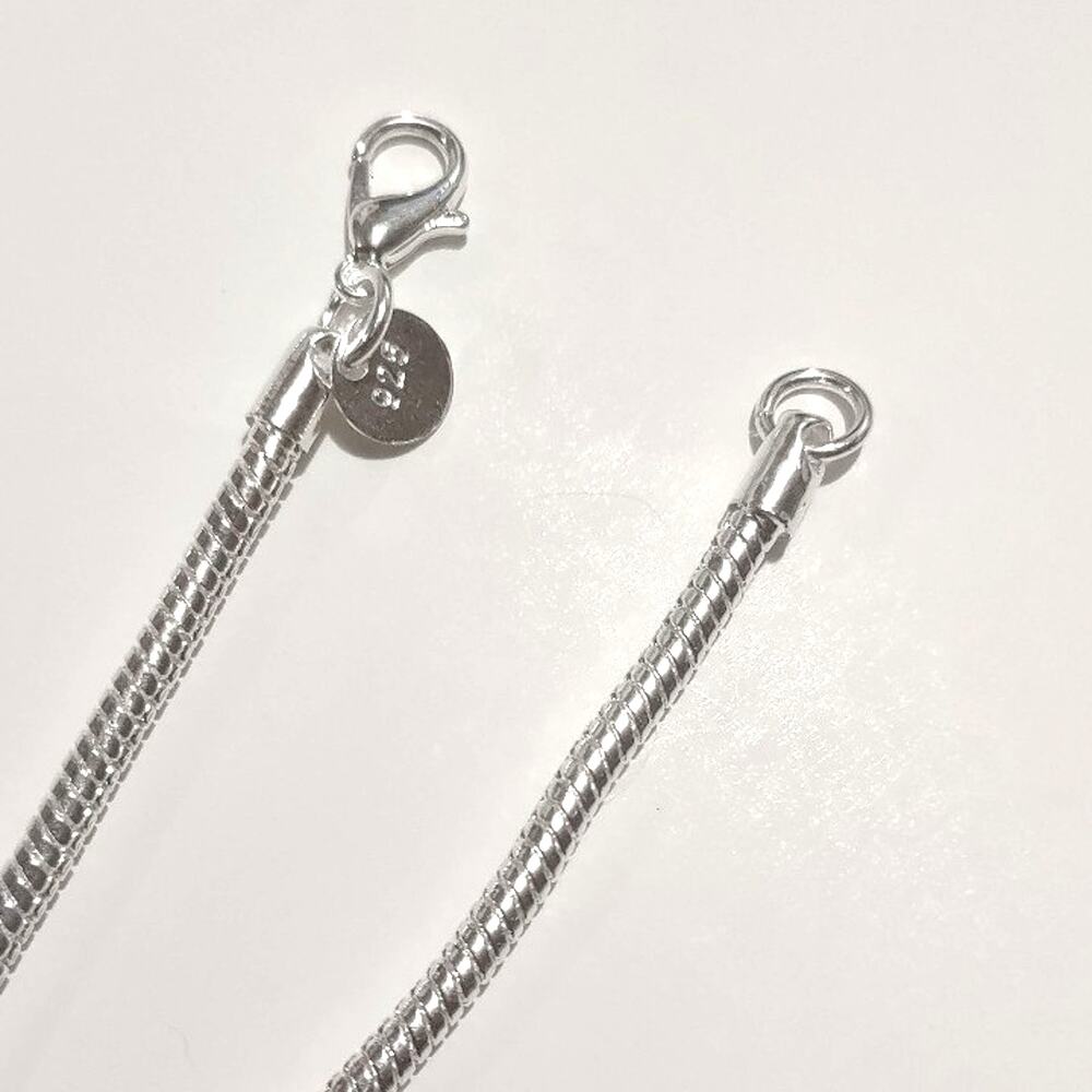S925 Sterling Silver Rope Style Necklace Christmas Birthday Valentines Gift New!